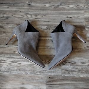 Enzo Angiolini Ruthely Gray Suede Heeled Bootie Women's Size 9
